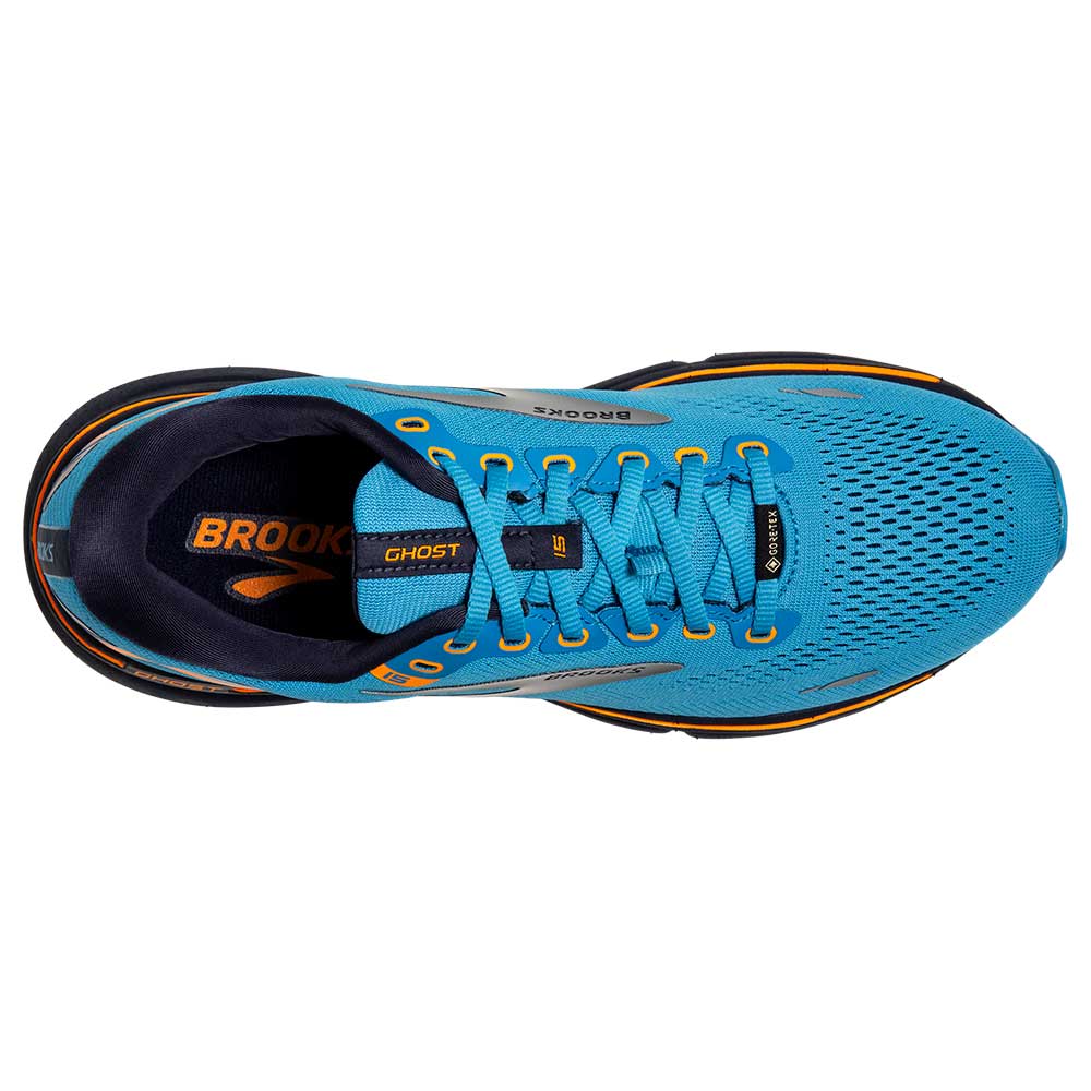 Men's Ghost 15 Running Shoe GTX Running Shoe- Blue/Peacoat/Orange- Regular (D)