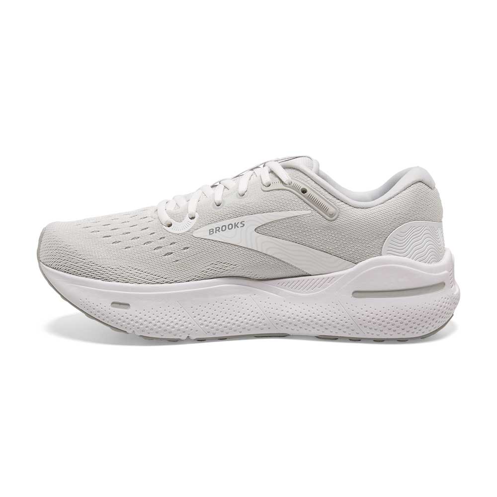 Men's Ghost Max Running Shoe - White/Oyster/Metallic Silver - Wide (2E)
