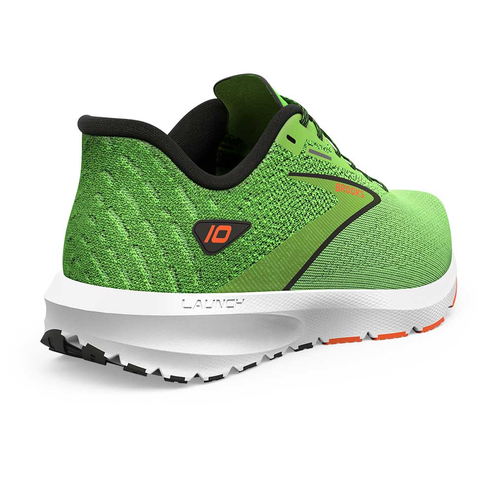 Men's Launch 10 Running Shoe - Green Gecko/Red Orange/White - Regular (D)