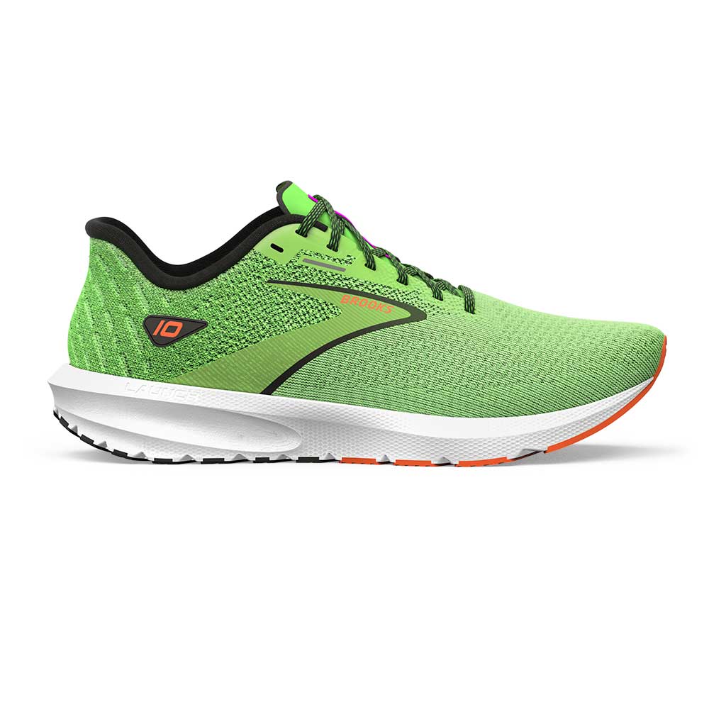 Men's Launch 10 Running Shoe - Green Gecko/Red Orange/White - Regular ...