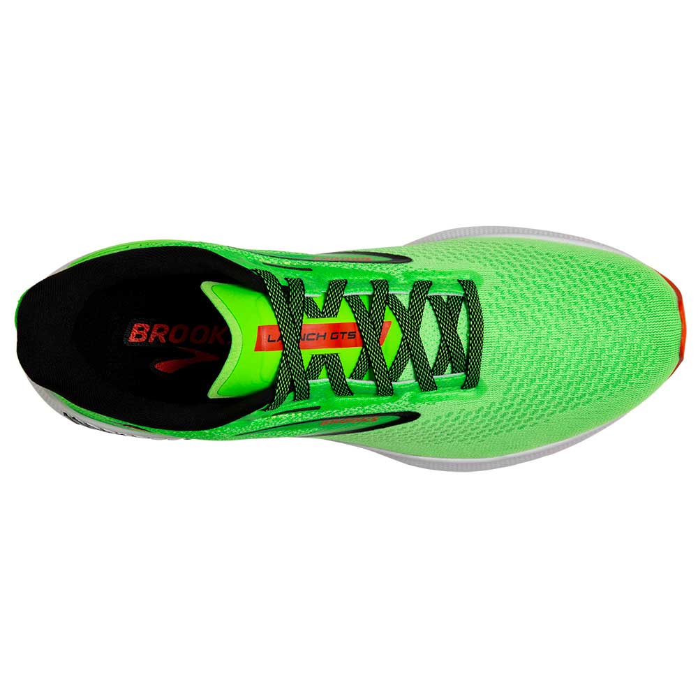 Men's Launch GTS 10 Running Shoe - Green Gecko/Red Orange/White - Regular (D)