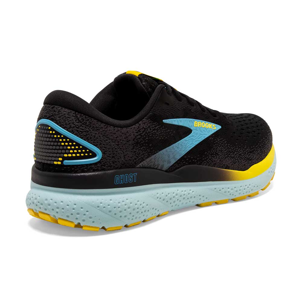 Men's Ghost 16 Running Shoe - Black/Forged Iron/Blue - Wide (2E)