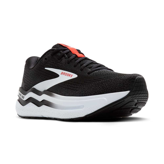 Men's Ghost Max 2 Running Shoe - Black/White/Fiery Red - Regular (D)