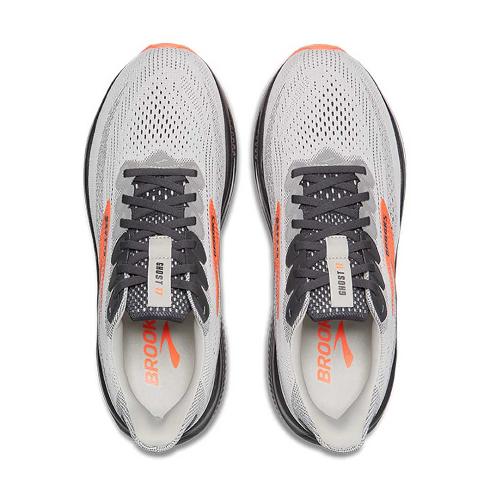 Men's Ghost 17 Running Shoe - Oyster Mushroom/Orange/Ebony - Narrow (B)