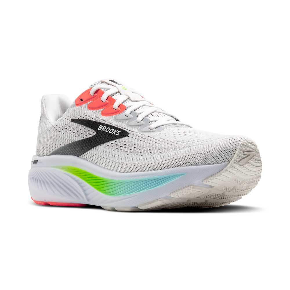 Men's Ghost 17 Running Shoe - White/Pink Clay/Gecko