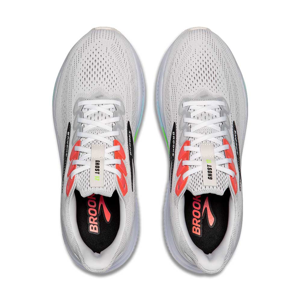 Men's Ghost 17 Running Shoe - White/Pink Clay/Gecko