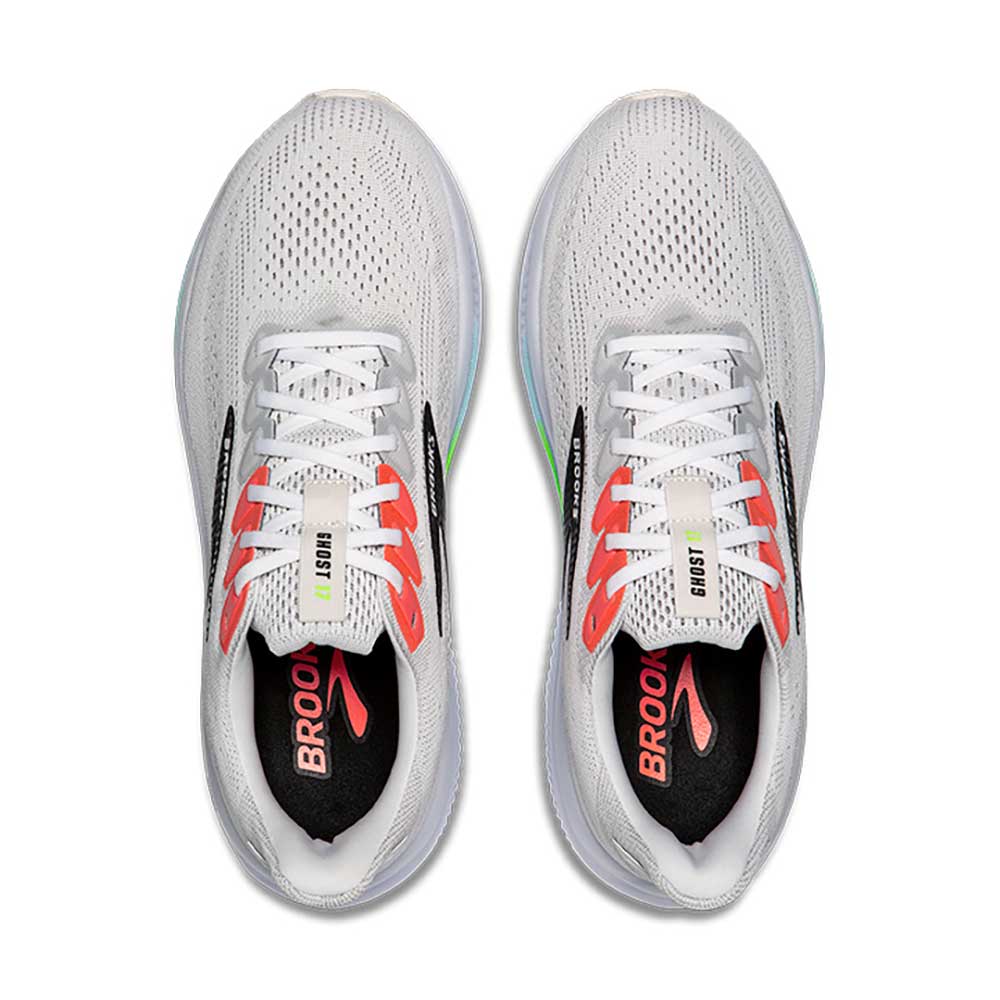 Men's Ghost 17 Running Shoe - White/Pink Clay/Gecko - Wide (2E)