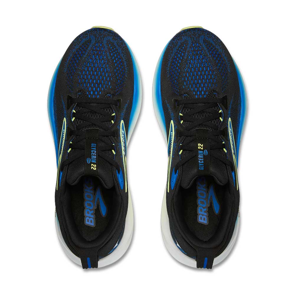 Men's Glycerin 22 Running Shoe - Black/Cobalt/Neo Yellow Regular (D)