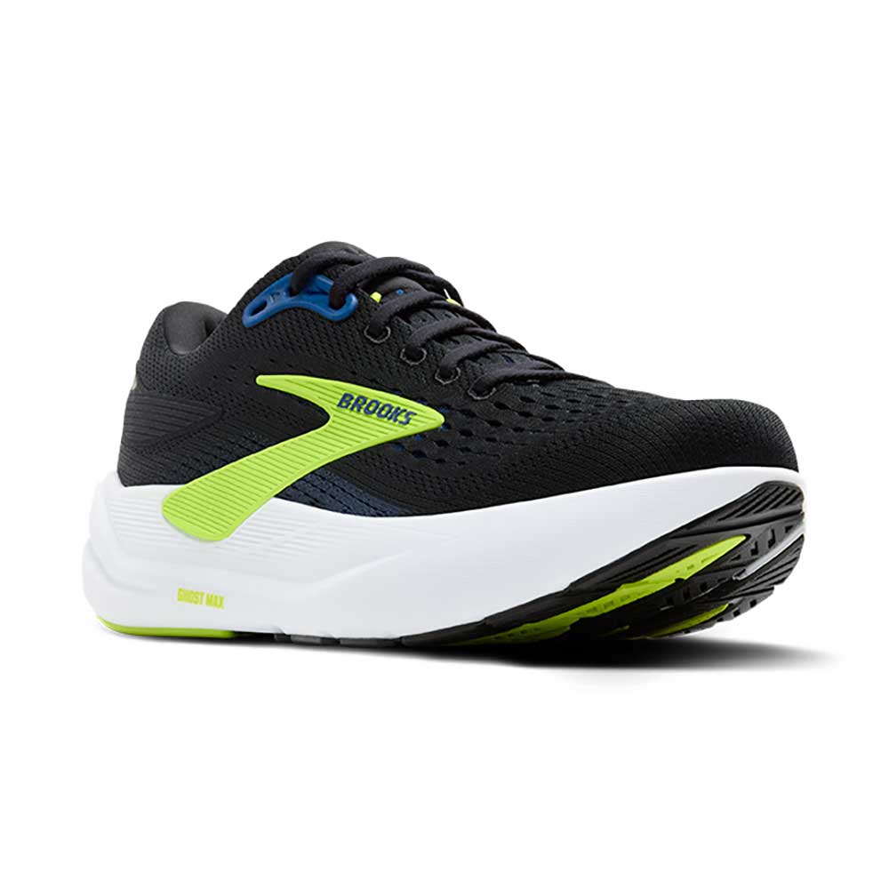 Men's Ghost Max 3 Running Shoe - Black/Navy/Acid Lime - Regular (D)