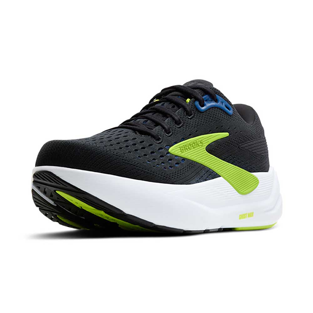 Men's Ghost Max 3 Running Shoe - Black/Navy/Acid Lime - Regular (D)