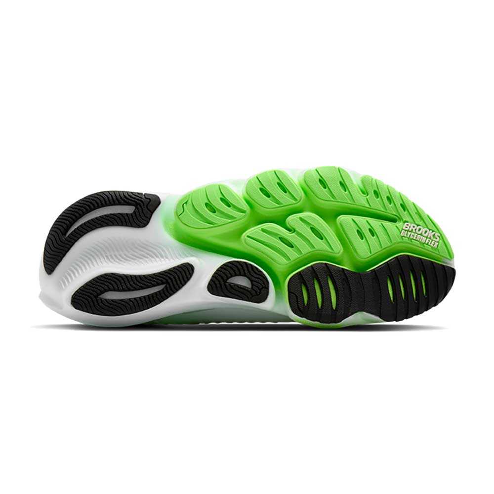 Men's Glycerin Flex Running Shoe - White/Green Gecko/Phantom - Regular (D)