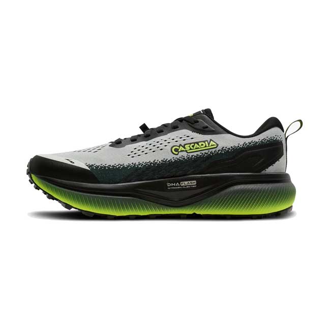 Men's Cascadia 20 Trail Running Shoe - Grey/Black/Nightlife - Regular (D)
