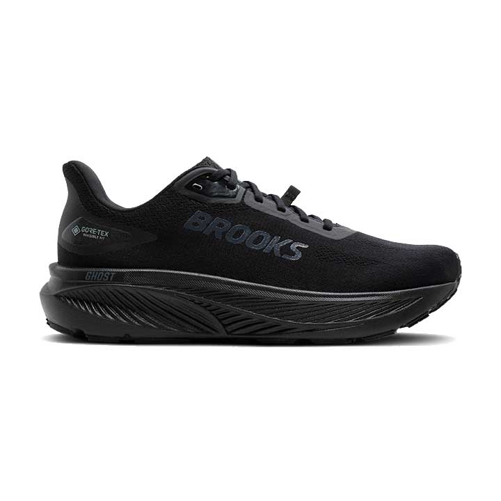Men's Ghost 18 GTX Running Shoe - Black/Black/Ebony - Regular (D)