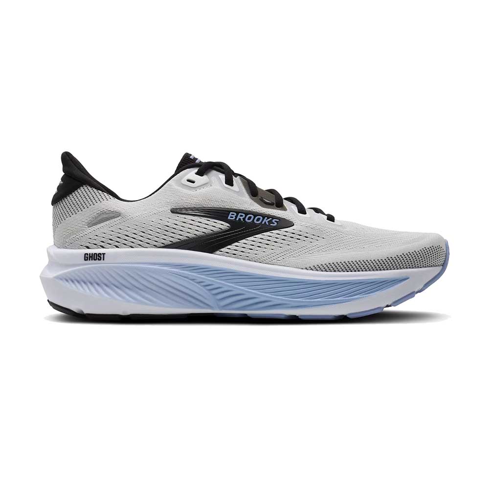 Men's Ghost 18 Running Shoe - White/Black/Open Air - Wide (2E)