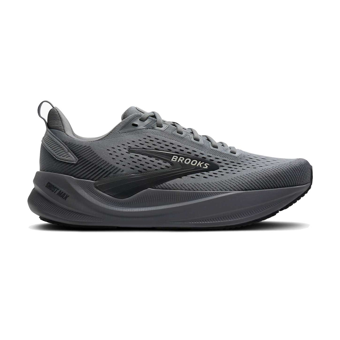 Men's Ghost Max 4 Running Shoe - Grey/Grey/Ebony - Wide (2E)