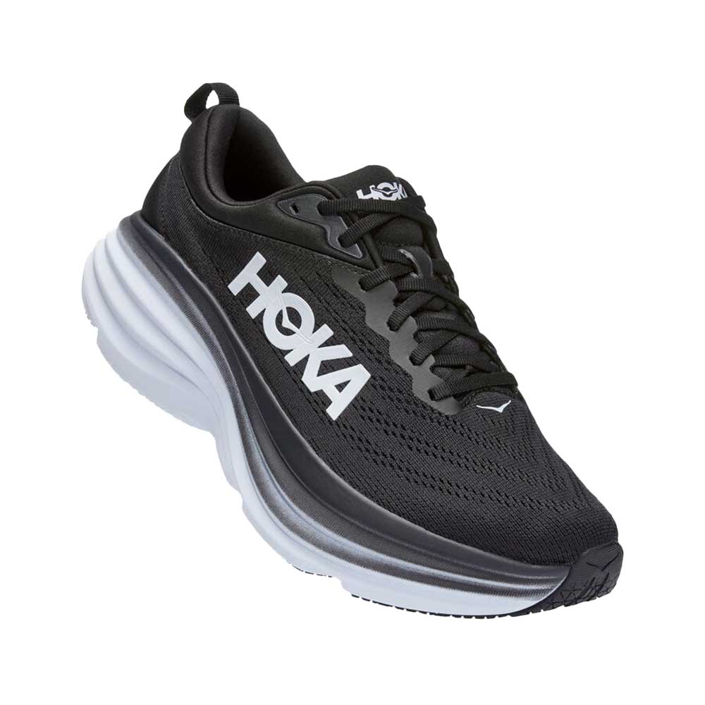 Men's Bondi 8 Running Shoe- Black/White- Regular (D) – Gazelle Sports