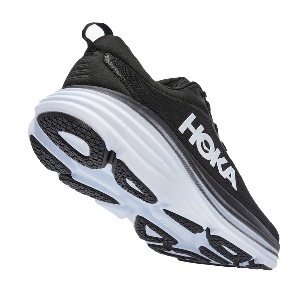 Men's Bondi 8 Running Shoe- Black/White- Regular (D)