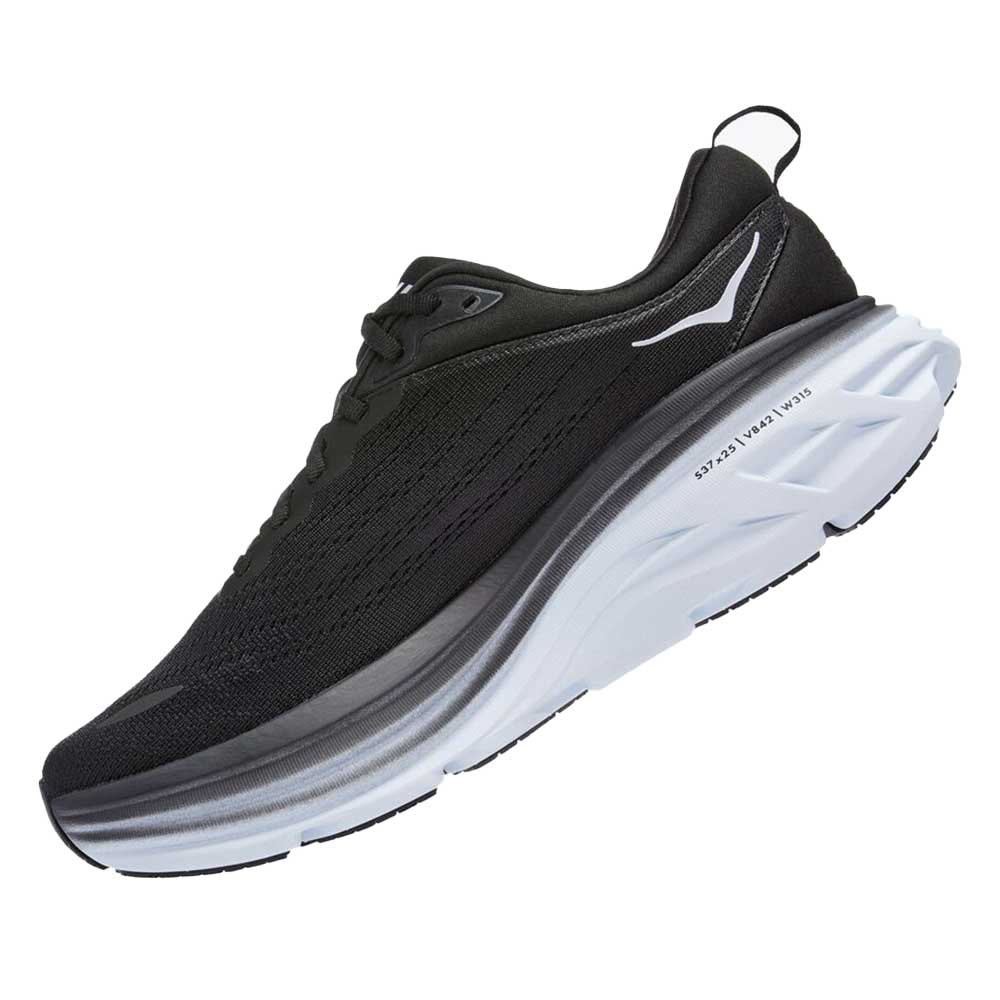 Men's Bondi 8 Running Shoe- Black/White- Regular (D) – Gazelle Sports