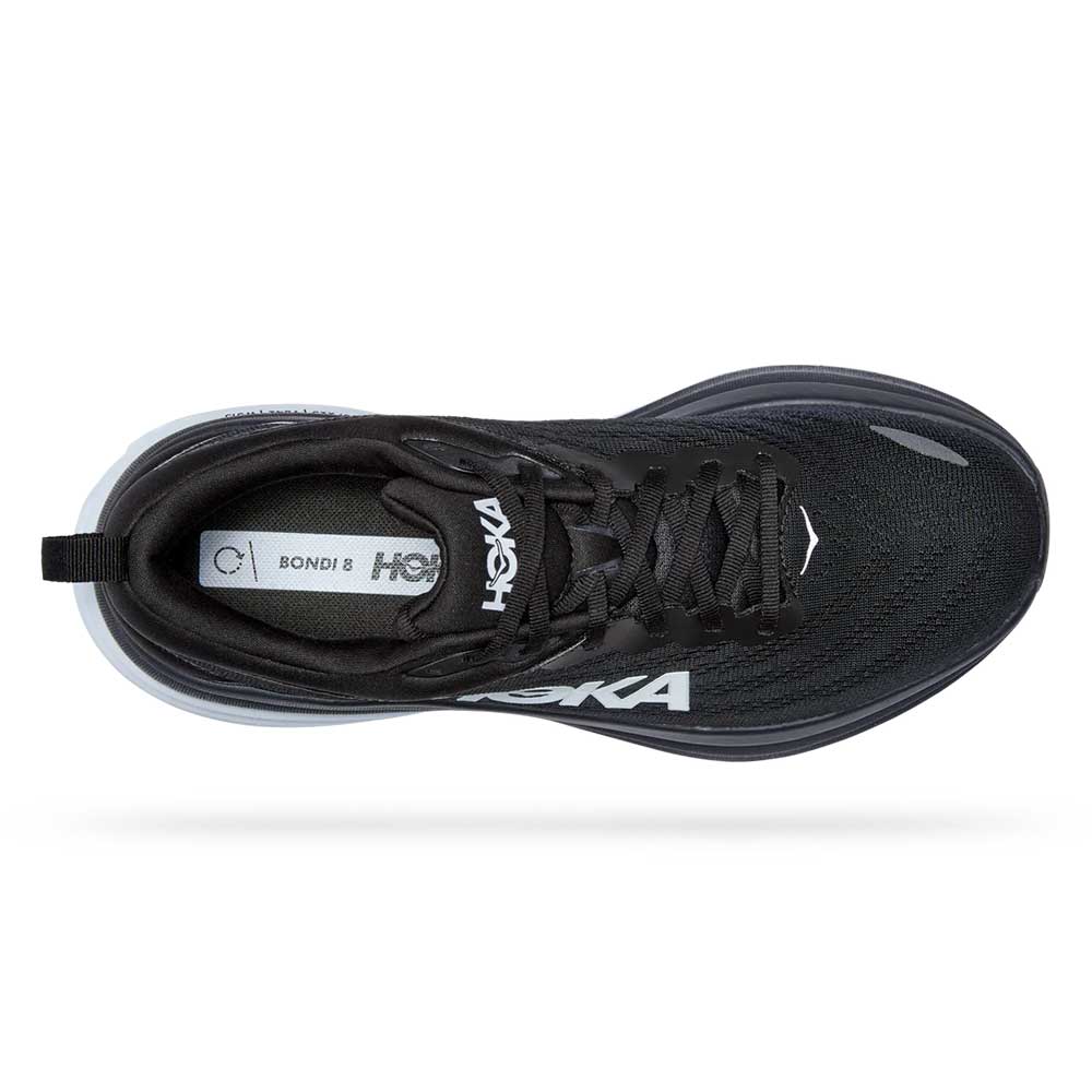 Men's Bondi 8 Running Shoe - Black/White - Wide (2E)