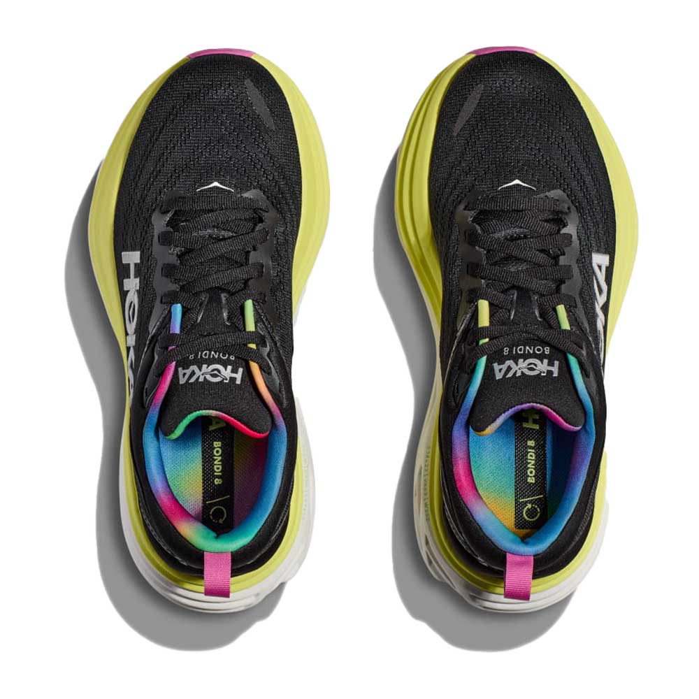 Women's Bondi 8 Running Shoe - Black/Citrus Glow - Regular (B)