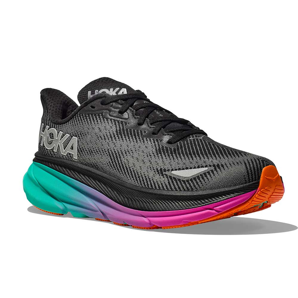 Women's Clifton 9 GTX Running Shoe - Black/Electric Aqua - Regular (B)