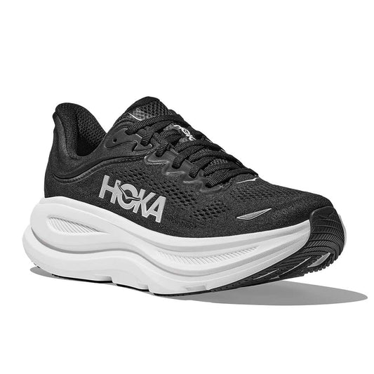 Women's Bondi 9 Running Shoe - Black/White - Wide (D)