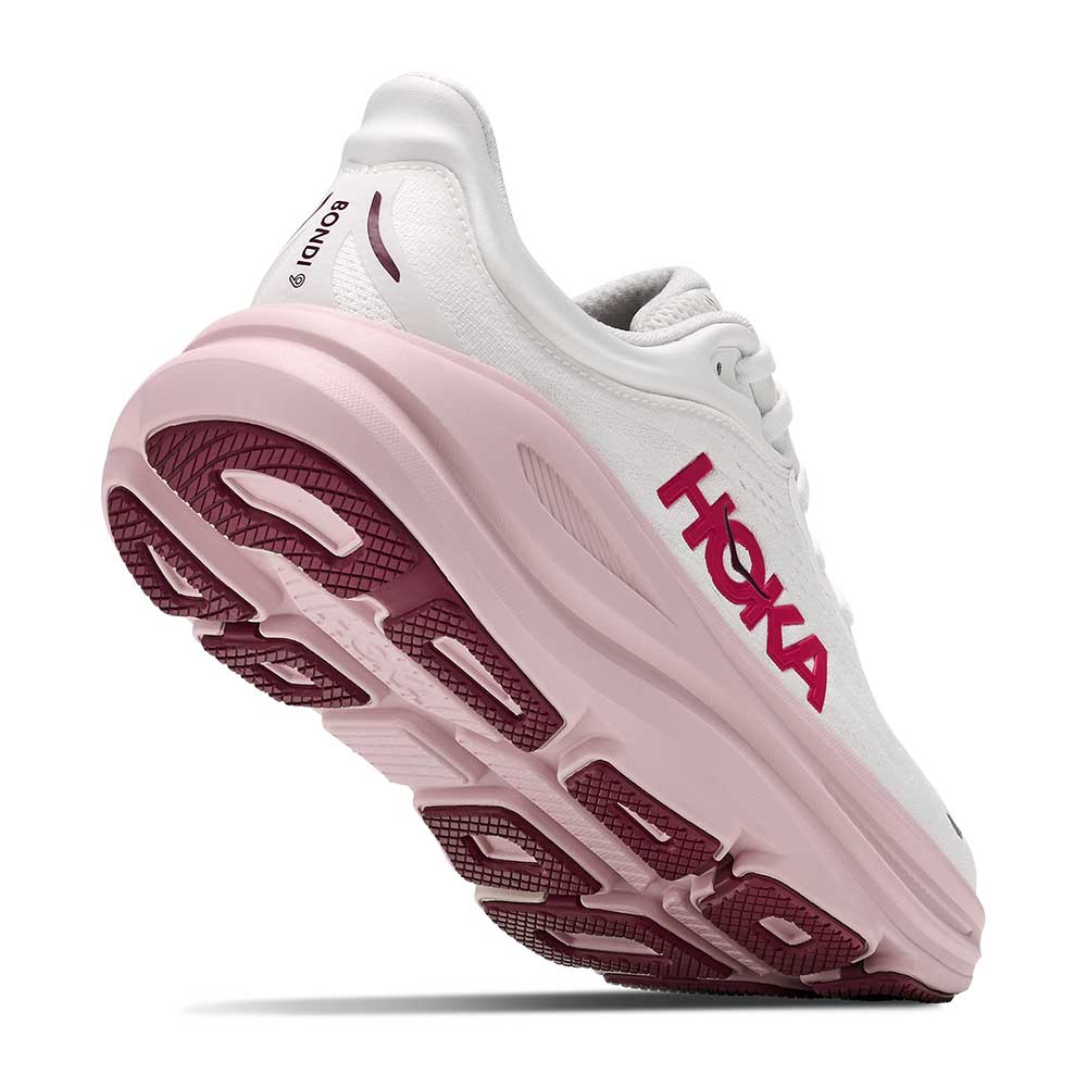 Women's Bondi 9 Running Shoe - White/Pink Opal - Regular (B)