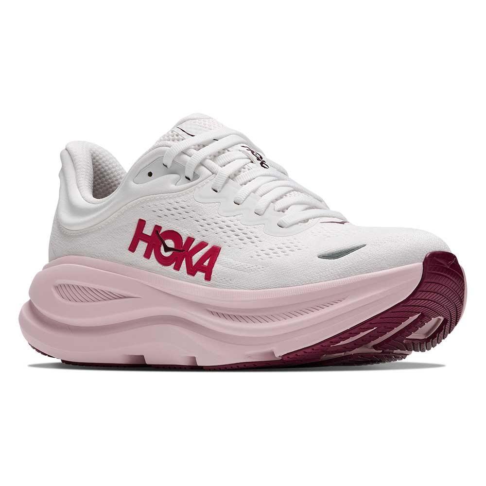 Women's Bondi 9 Running Shoe - White/Pink Opal - Regular (B)
