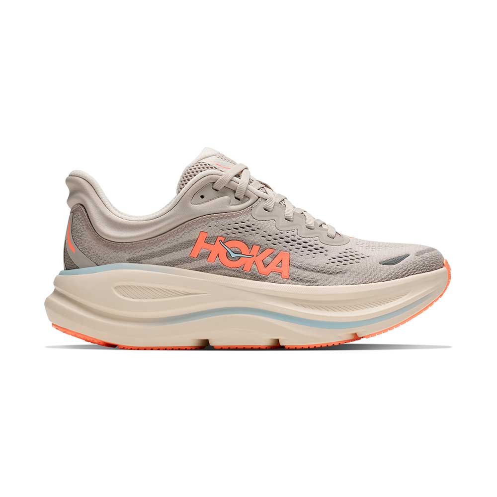 Women's Bondi 9 Running Shoe - River Rock Grey/Mineral Ore - Wide (D)