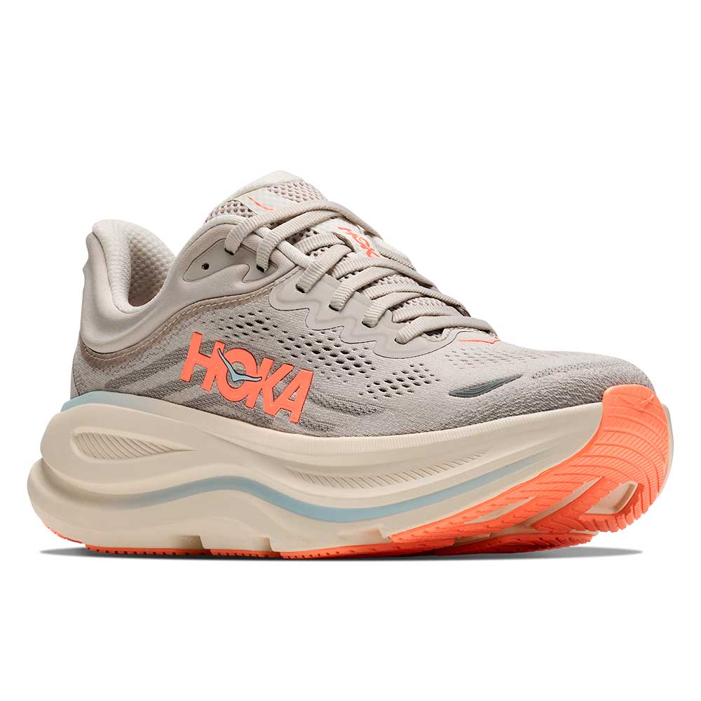 Women's Bondi 9 Running Shoe - River Rock Grey/Mineral Ore - Wide (D)