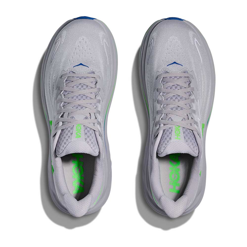 Men's Clifton 10 Running Shoe - Ash Grey/Neon Green - Regular (D)