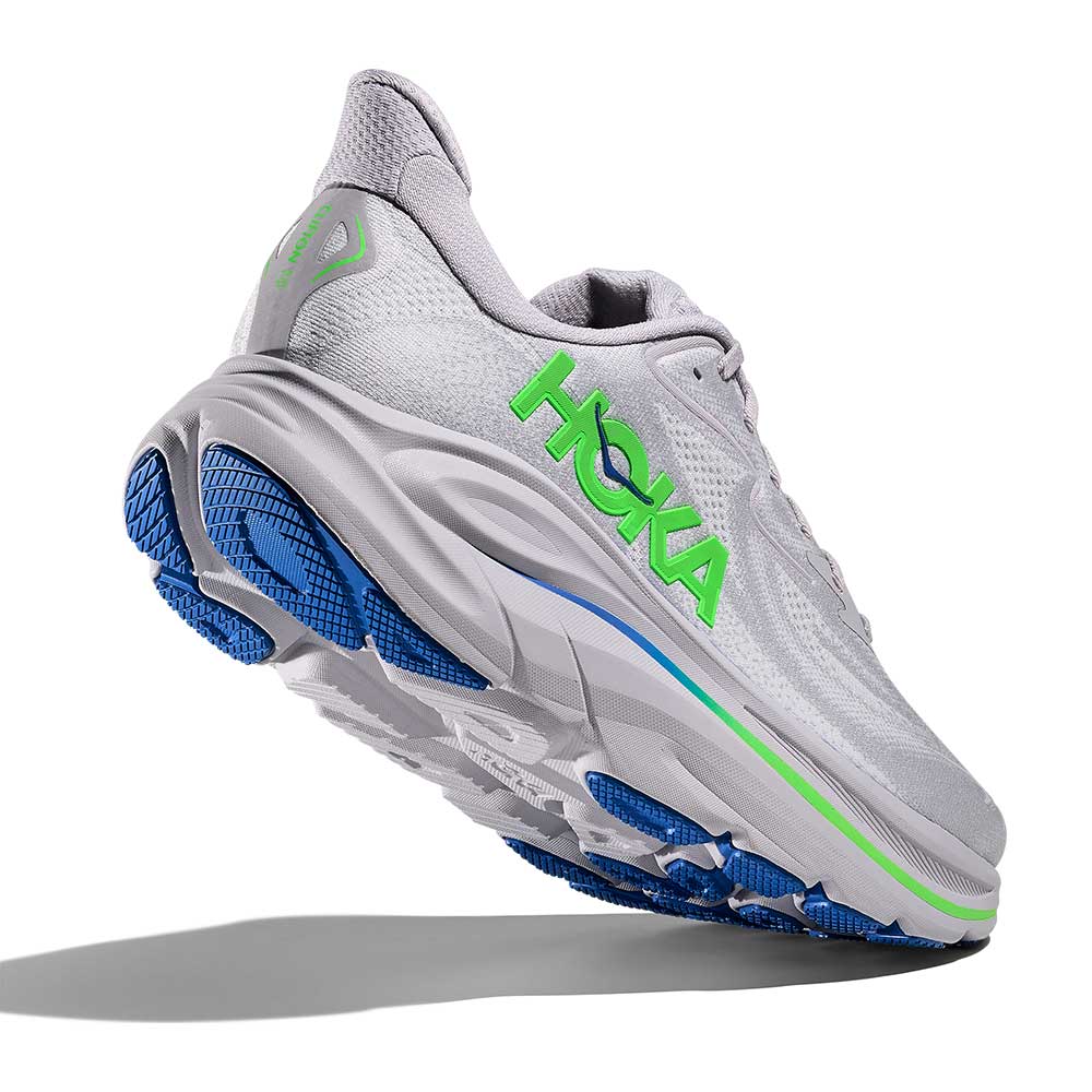 Men's Clifton 10 Running Shoe - Ash Grey/Neon Green - Regular (D)