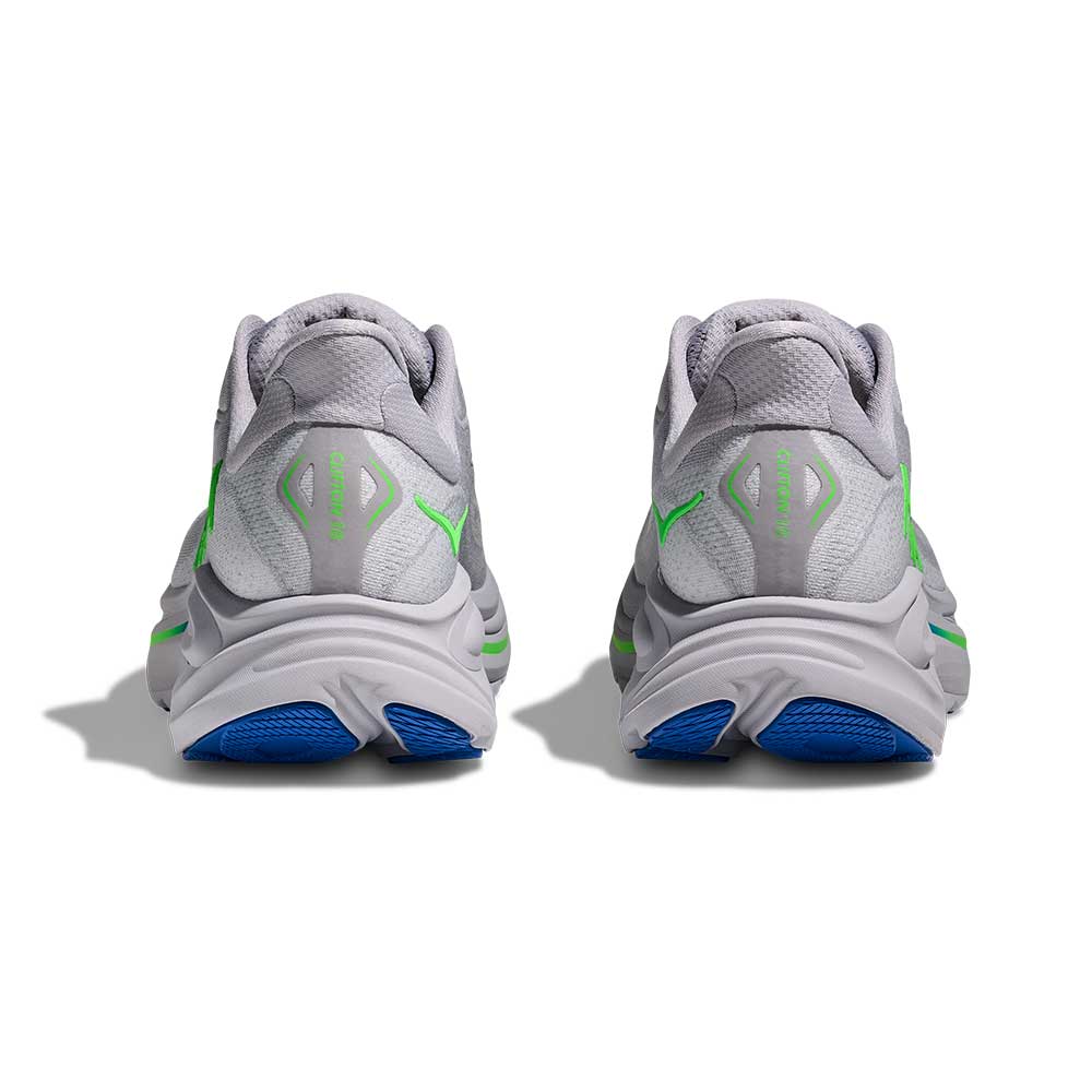 Men's Clifton 10 Running Shoe - Ash Grey/Neon Green - Regular (D)