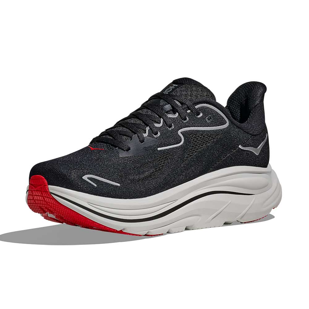 Men's Clifton 10 Running Shoe - Black/Silver - Regular (D)