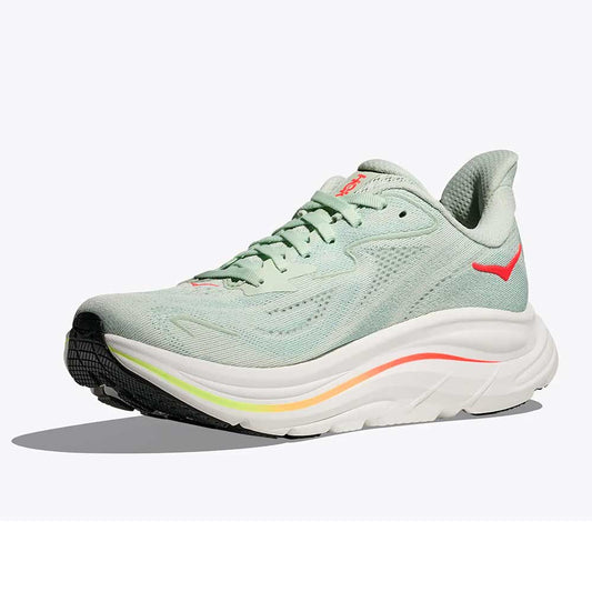 Women's Clifton 10 Running Shoe - Sea Glass/Neon Flame - Regular (B)