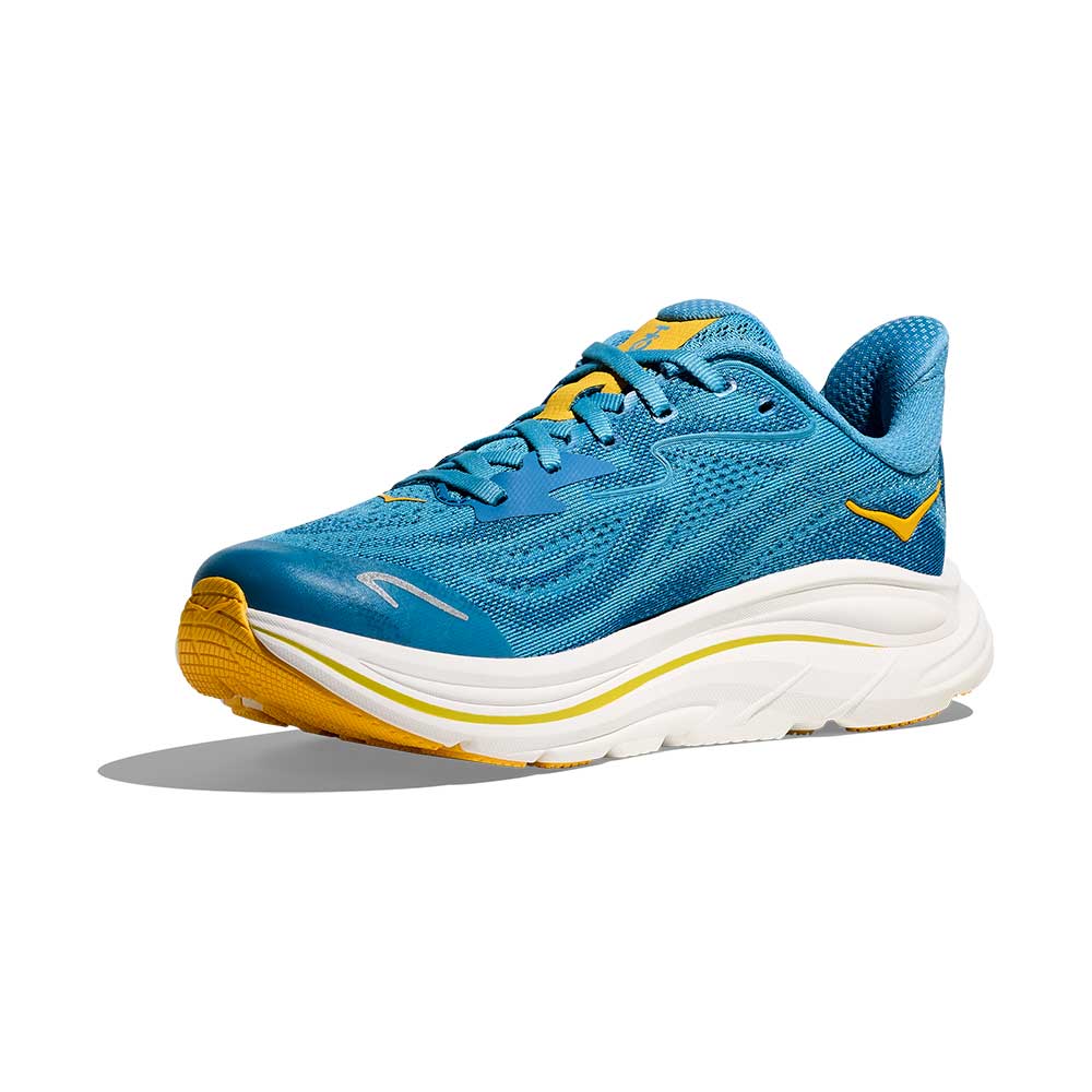 Youth Clifton 10 Running Shoe - Alpine Blue/Foggy Night - Regular (D)