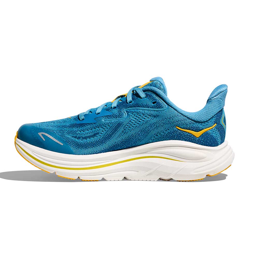 Youth Clifton 10 Running Shoe - Alpine Blue/Foggy Night - Regular (D)