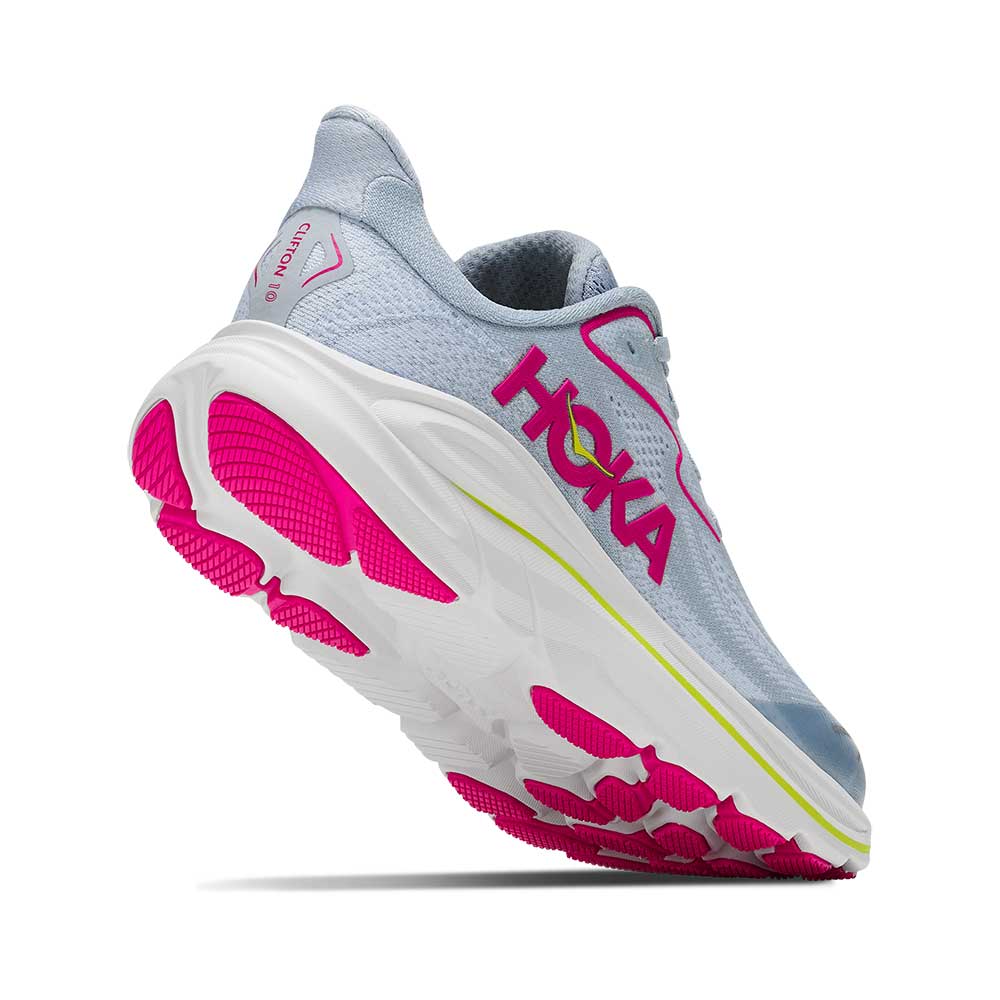 Youth Clifton 10 Running Shoe - Overcast/Neon Dragonfruit - Regular (D)