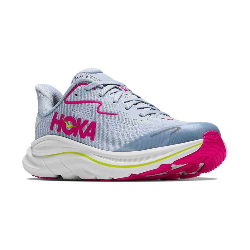 Youth Clifton 10 Running Shoe - Overcast/Neon Dragonfruit - Regular (D)
