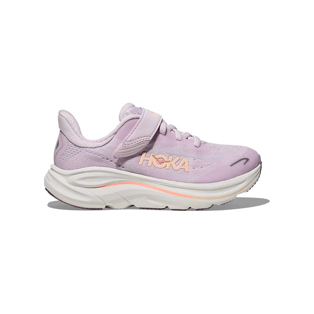 Kids Clifton 10 Running Shoe - Lilac Cream/Tangerine Glow - Medium
