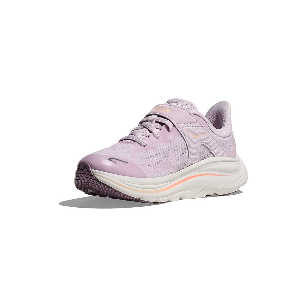 Kids Clifton 10 Running Shoe - Lilac Cream/Tangerine Glow - Medium