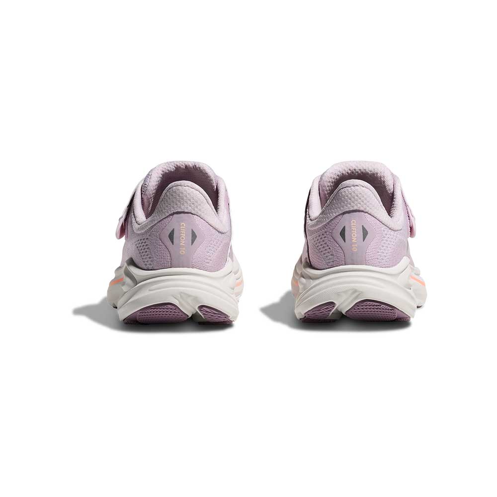 Kids Clifton 10 Running Shoe - Lilac Cream/Tangerine Glow - Medium
