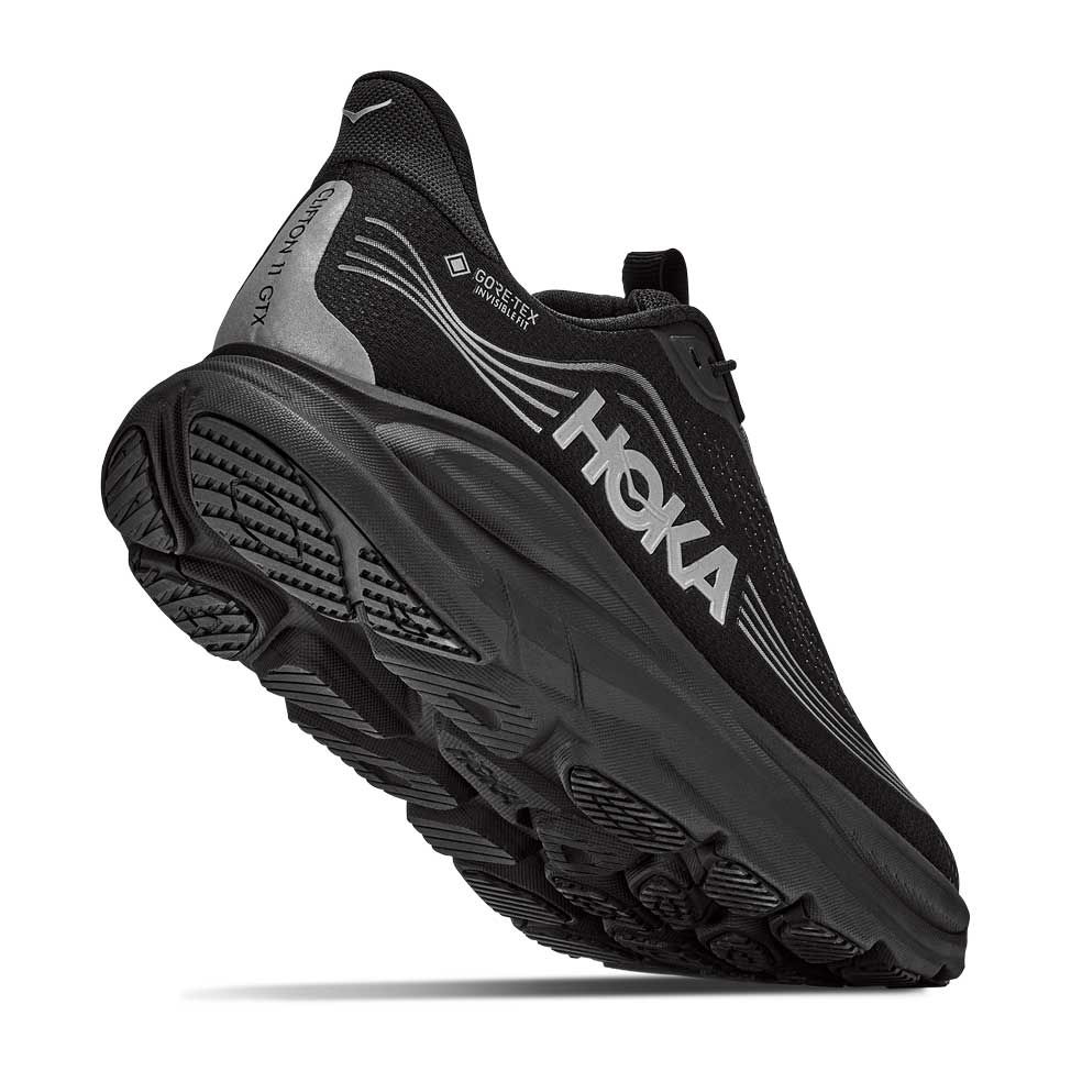 Men's Clifton 11 GTX Running Shoe - Black/Black - Regular (D)