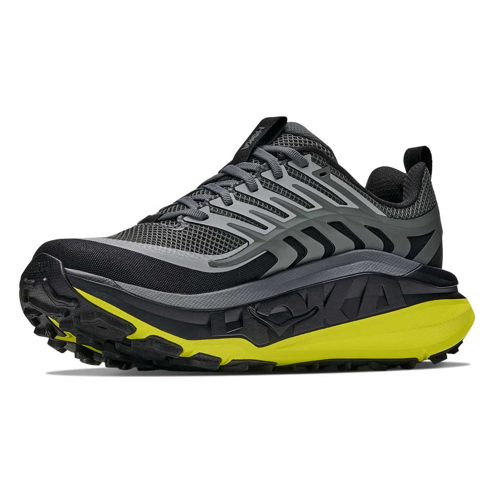 Men's Stinson 8 Trail Running Shoe - Black/Hoka Citrus - Regular (D)