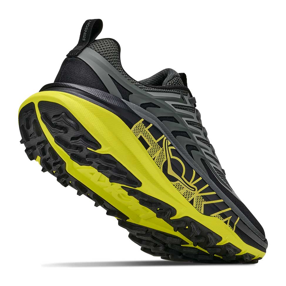 Men's Stinson 8 Trail Running Shoe - Black/Hoka Citrus - Regular (D)
