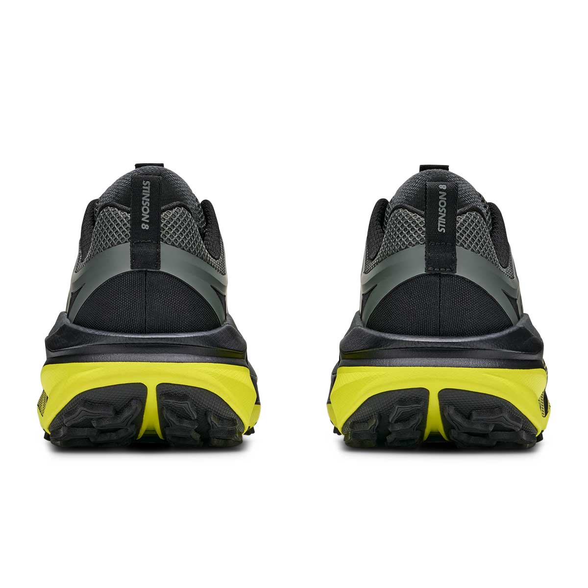 Men's Stinson 8 Trail Running Shoe - Black/Hoka Citrus - Regular (D)