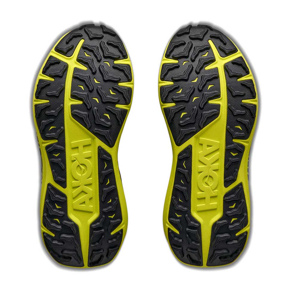 Men's Stinson 8 Trail Running Shoe - Black/Hoka Citrus - Regular (D)