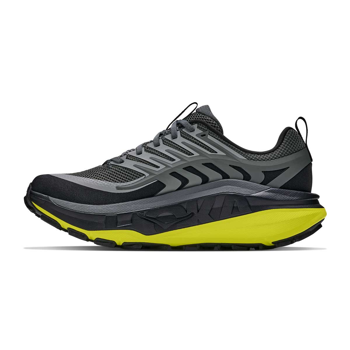 Men's Stinson 8 Trail Running Shoe - Black/Hoka Citrus - Regular (D)