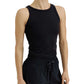 Women's Ribbed Recovery Shrug + Tank Set - Cool Black