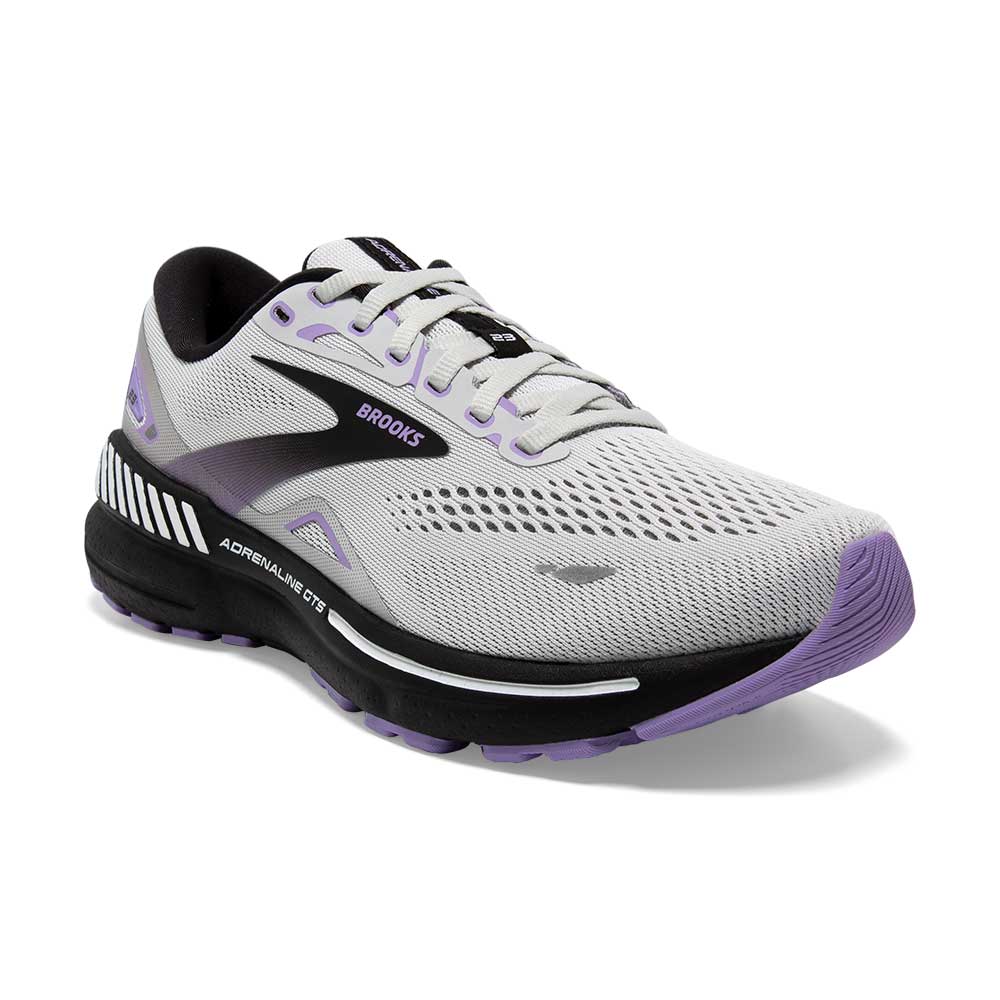 Women's Adrenaline GTS 23 Running Shoe - Grey/Black/Purple- Regular (B)
